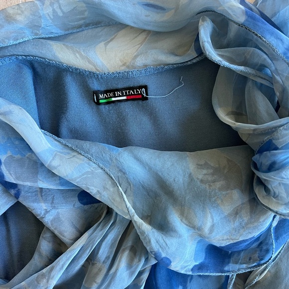 Italian Made Silk Ruffle - Tiered Summer Dress Size S-M - Picture 4 of 8